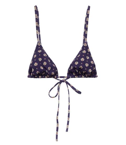 CAPRI BIKINI TOP -- NAVY CADIZ FOULARD