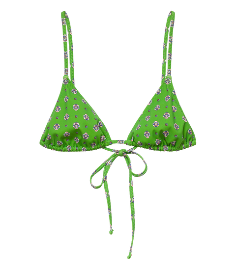 CAPRI BIKINI TOP -- VERT CADIZ FOULARD