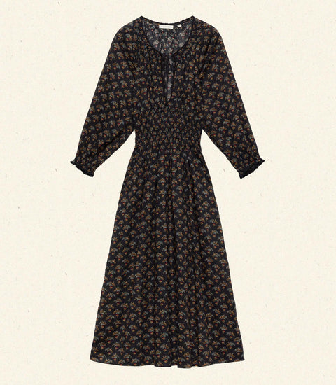 DELFINA DRESS -- DELPHINIUM FLORAL