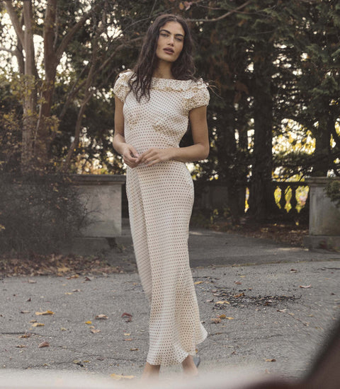 EMERENCE DRESS -- CRÈME PORTIA DOT