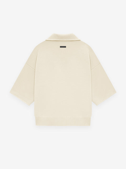 Merino Short Sleeve Polo Sweater