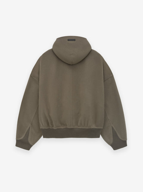 Double Wool Cashmere Hooded Bomber