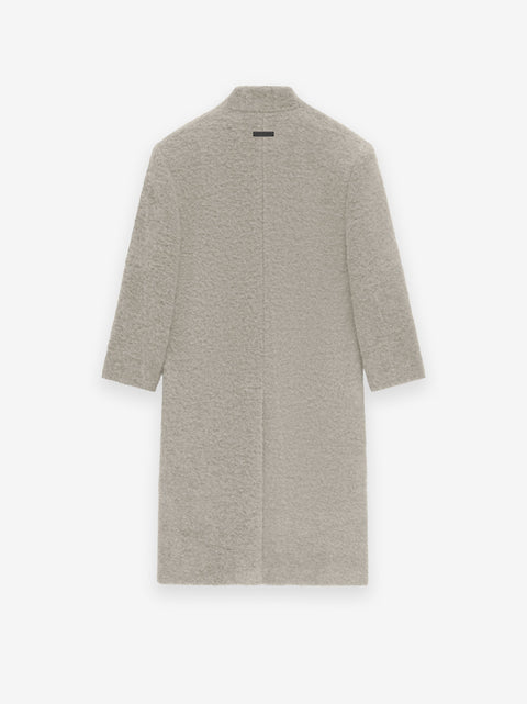 Wool Boucle Lapelless Coat