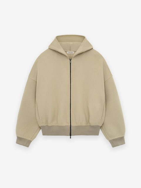 Double Wool Cashmere Hooded Bomber