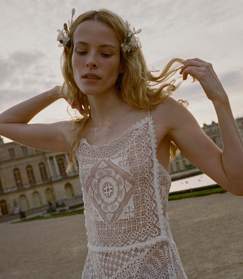 HANDKERCHIEF ANNIVERSARY DRESS -- SALT