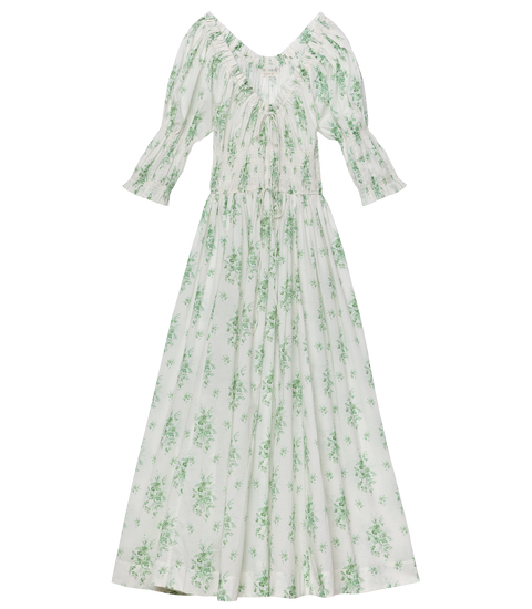 ISCHIA DRESS -- VERT PETIT BOUQUET DE CHAMONIX