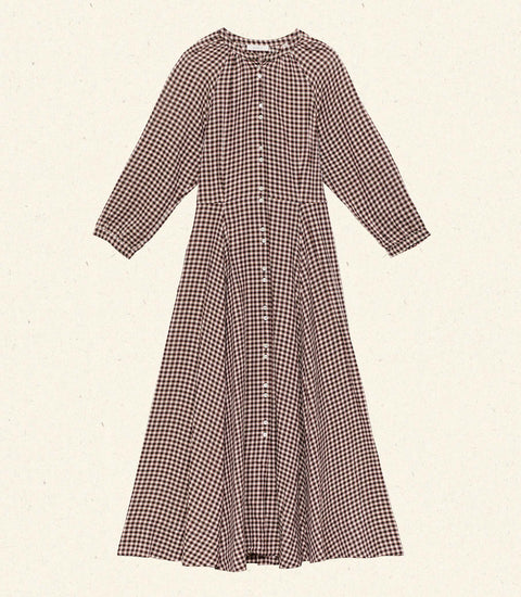 MADELAINE DRESS -- DELPHINE PLAID