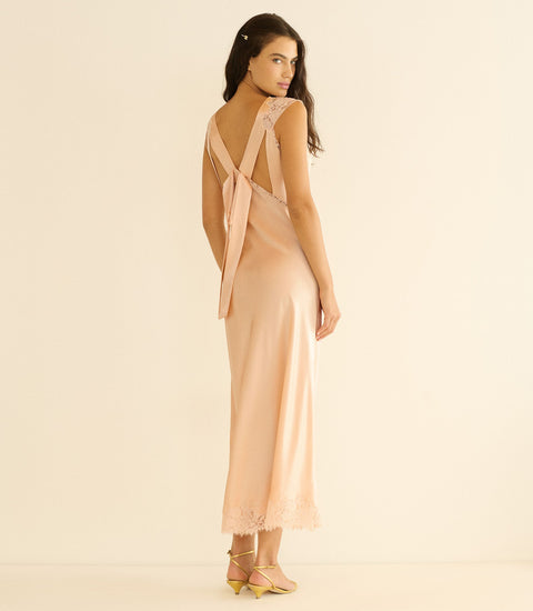 MARCELLE DRESS -- PEACH SORBET