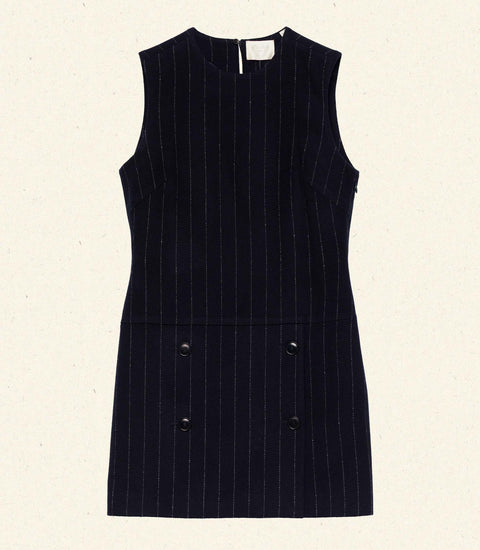 POLLY DRESS -- MARIANNE PINSTRIPE