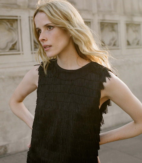 SOIRÉE TUNIC TOP -- BLACK