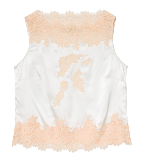 VIVIANE TOP -- SALT AND PEACH LACE
