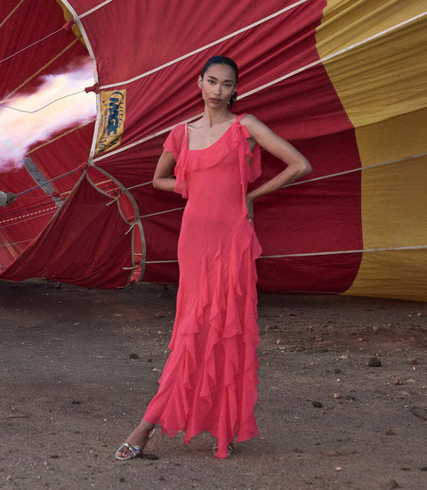 ZELIA DRESS -- BOUGAINVILLEA