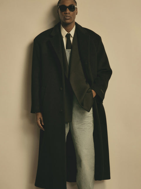 Satin Wool Double Breasted Blazer