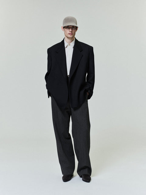 Wool Straight Leg Trouser