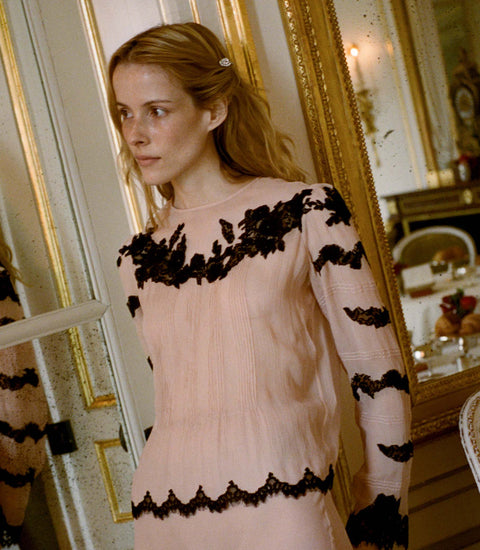 ALBERTINE ANNIVERSARY TOP -- SOFT PEACH