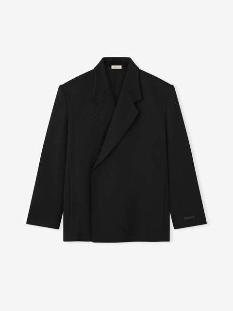 Satin Wool Double Breasted Blazer