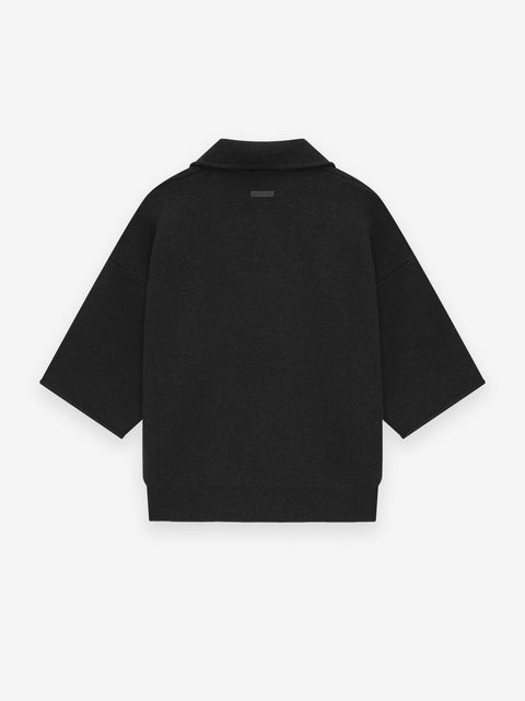 Merino Short Sleeve Polo Sweater