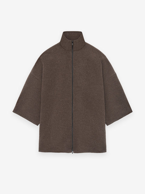 Brushed Wool Cashmere Short Sleeve Jacket