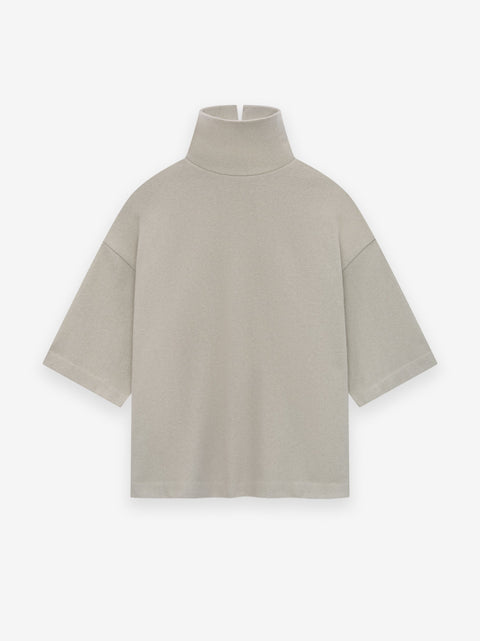 Cotton Wool High Neck Short Sleeve Shirt