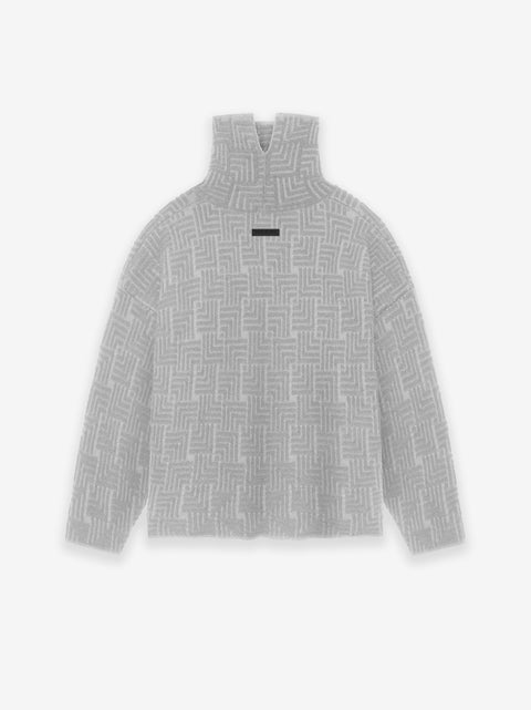 Wool Jacquard High Neck Sweater