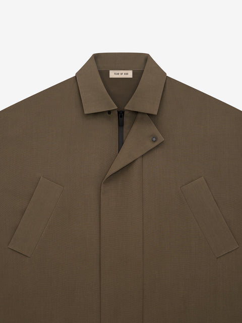 Wool Crepe 3/4 Length Trench