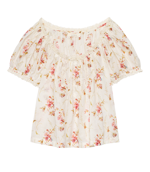 FREDERICA TOP -- BLANC PRAIRIE ROSE