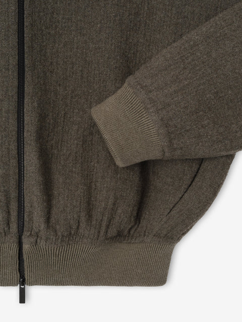 Textured Wool Zip Up Hoodie