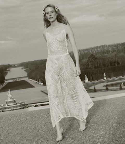 HANDKERCHIEF ANNIVERSARY DRESS -- SALT