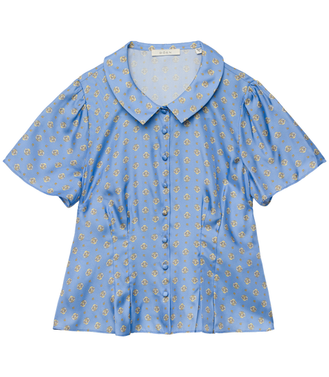 HELIE TOP -- PERIWINKLE CADIZ FOULARD