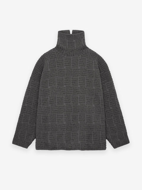 Wool Jacquard High Neck Sweater