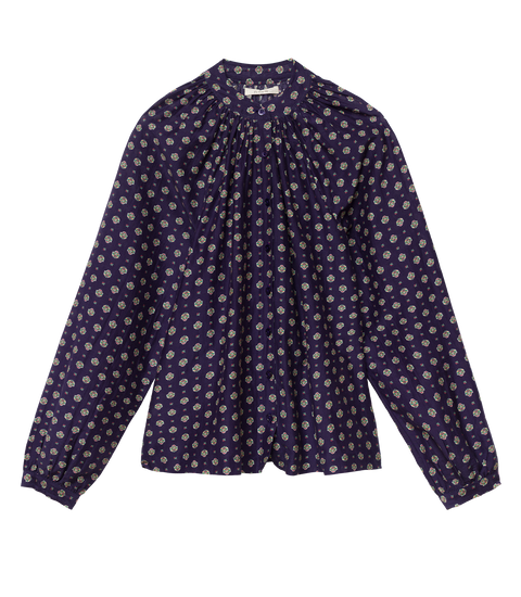 JULIENNE TOP -- NAVY CADIZ FOULARD