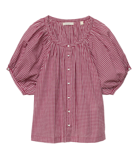 JUNE TOP -- MULBERRY LA MADDALENA GINGHAM