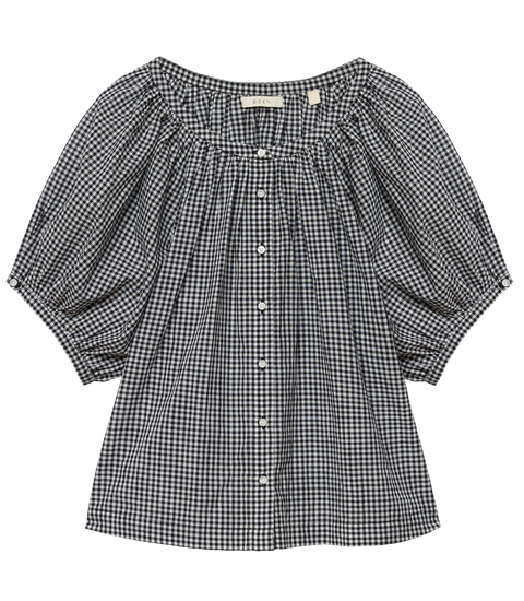 JUNE TOP -- NOIR LA MADDALENA GINGHAM