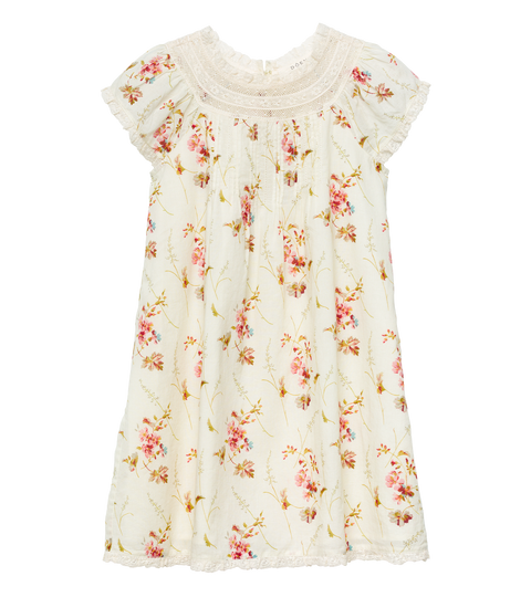 LISI DRESS -- BLANC PRAIRIE ROSE