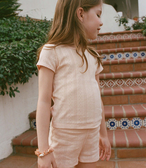 LITTLE VIVI TEE -- PEACH SORBET