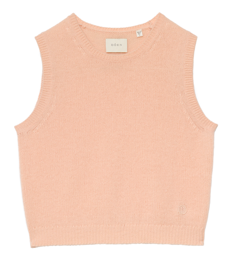 LOUDEN CASHMERE TOP -- LIGHT PEACH SORBET