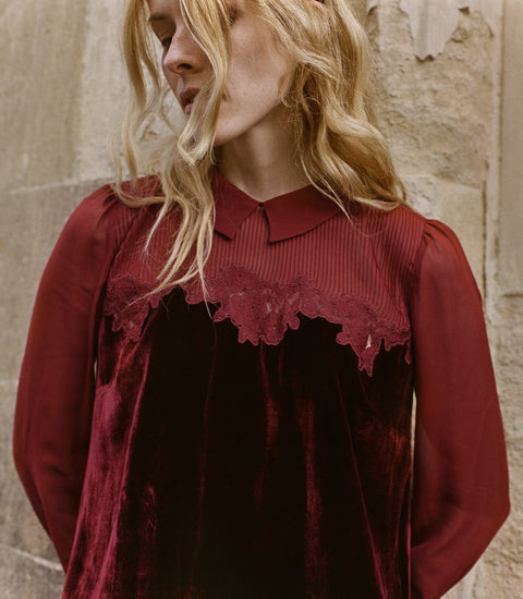 MADELYNNE DRESS -- VINO ROSSO