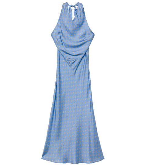 NOEMIE DRESS -- PERIWINKLE CADIZ FOULARD