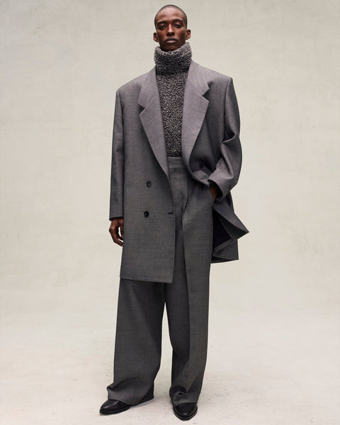 Double Cotton Wool Wide Leg Trousers