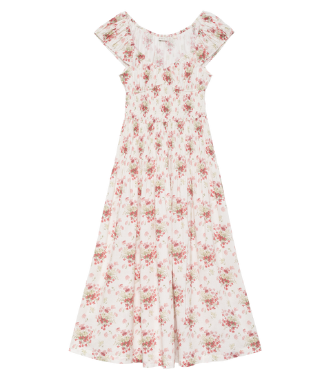QUINETTE DRESS -- IVORY LANTANA FLORAL