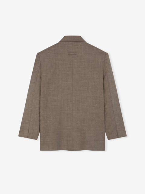 High Twist Wool Single Breasted Blazer
