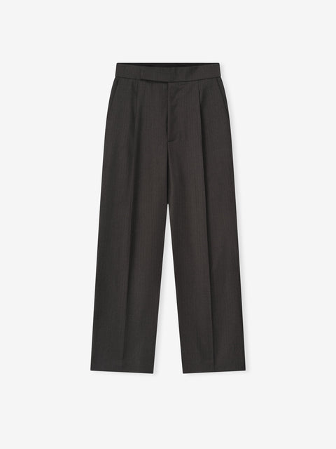 Wool Straight Leg Trouser